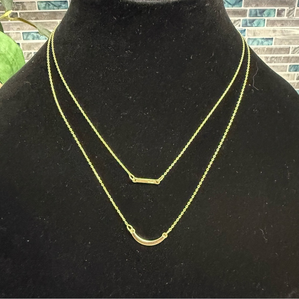 Kelly & Katie double strand delicate gold necklace.